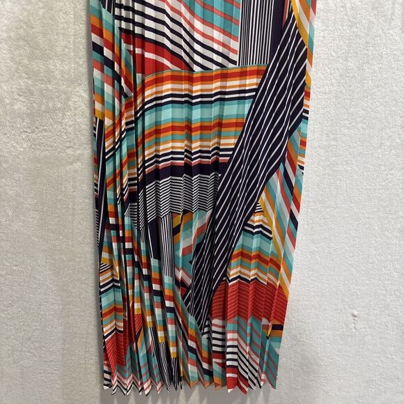 Skies Are Blue Pleated Multi-Color Spaghetti Strap Maxi Dress Women's Size Small - Picture 4 of 13